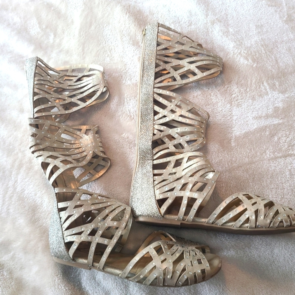 Joyfolie size 13  gold Gladiator Boots